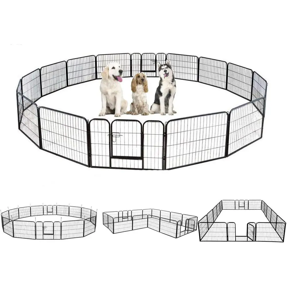 

Adjustable 16-Panel Pet Playpen, Folding Exercise Cage for Indoor/Outdoor Use
