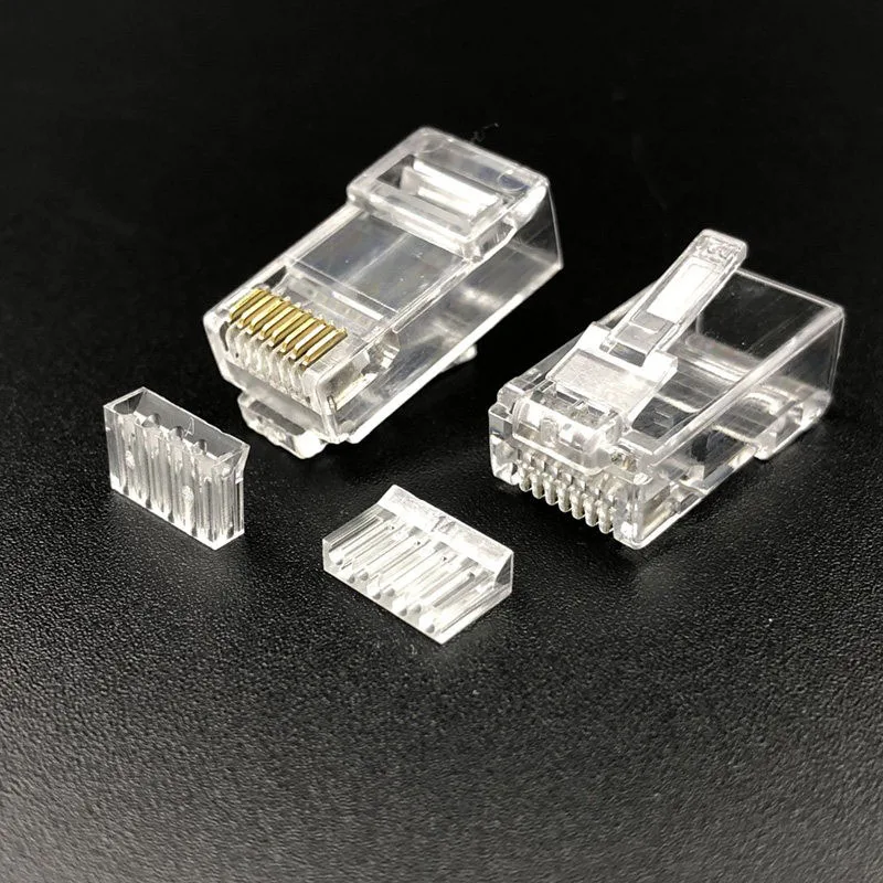 

50PCS Cat6 six-category network cable crystal head - unshielded two-piece 8P8C split type gold-plated RJ45 crystal plug