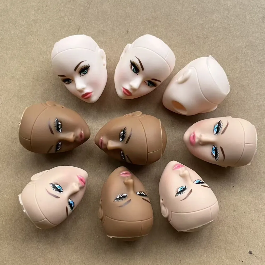 Têtes de poupée à visage vierge de coquelicot, pièces de pratique pour bricolage, peau Super blanc café rose Beige, 1/6 têtes pour l'artisanat et la fabrication de poupées