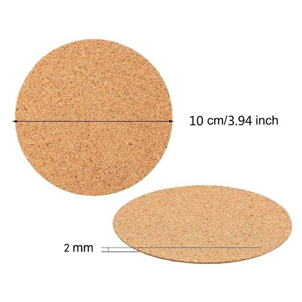 10Pcs Cork Coasters Square Cork Mat Self-adhesive DIY Backing Sheet For Home Bar Placemat Pad Coasters Kitchen Table Mats