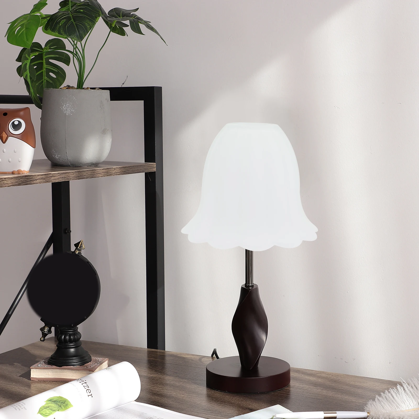 

Flower Shaped Frosted Glass Lampshade Elegant Light Diffuser for Hanging Wall Lamp Easy Install Decorative Shade for Home Office