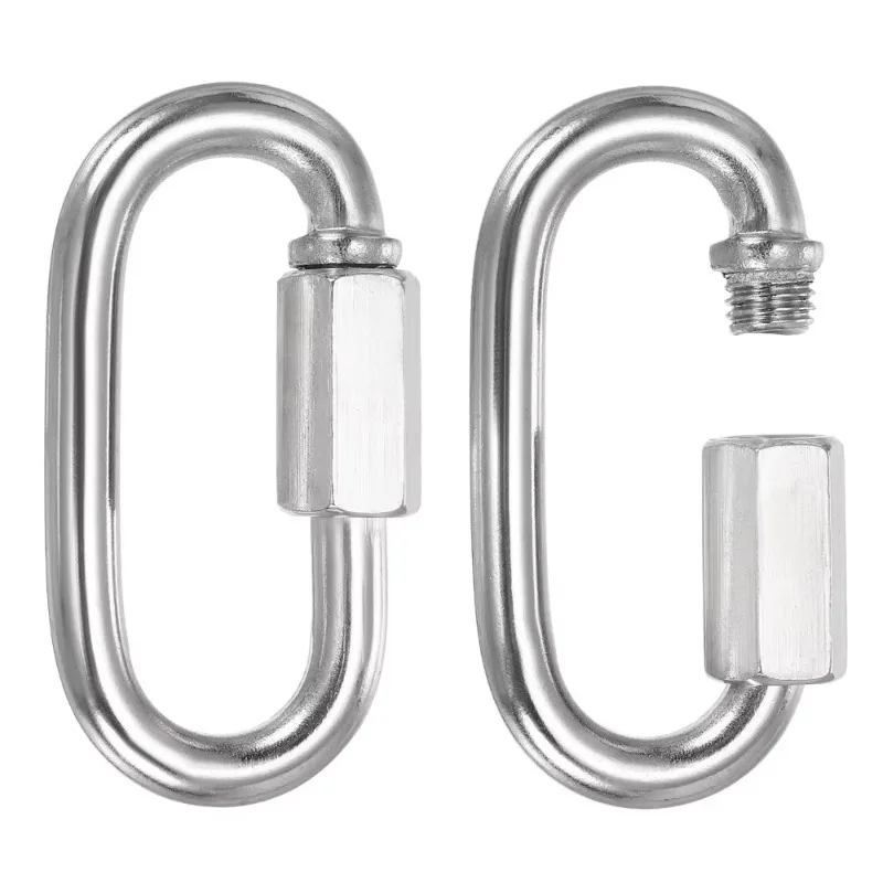 20-Pack Quick Chain Link Connector 304 Stainless Steel D-Shape Locking Repair Chain Links for Swing/Camping/Hiking/Backpack
