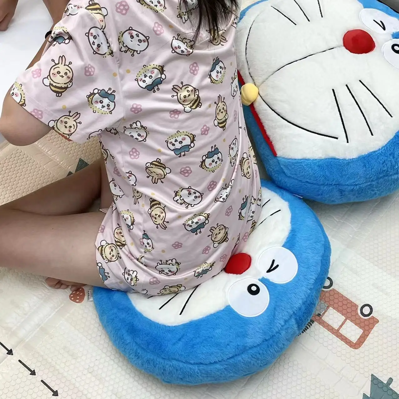Doraemon di grandi dimensioni coccoloso cuscino confortevole farcito Doraemo peluche cuscino per lo schienale coperta divano letto peluche per dormire regalo di Natale