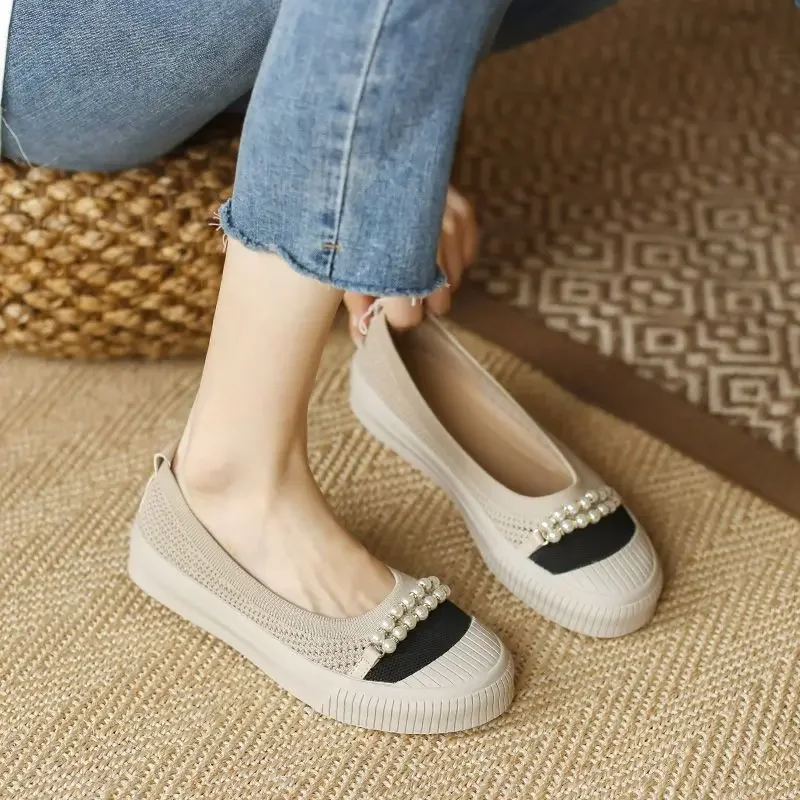 Sepatu wanita Espadrilles Loafers Flat Slip on sepatu wanita murah 2024 tren baru desainer harian kualitas tinggi musim panas