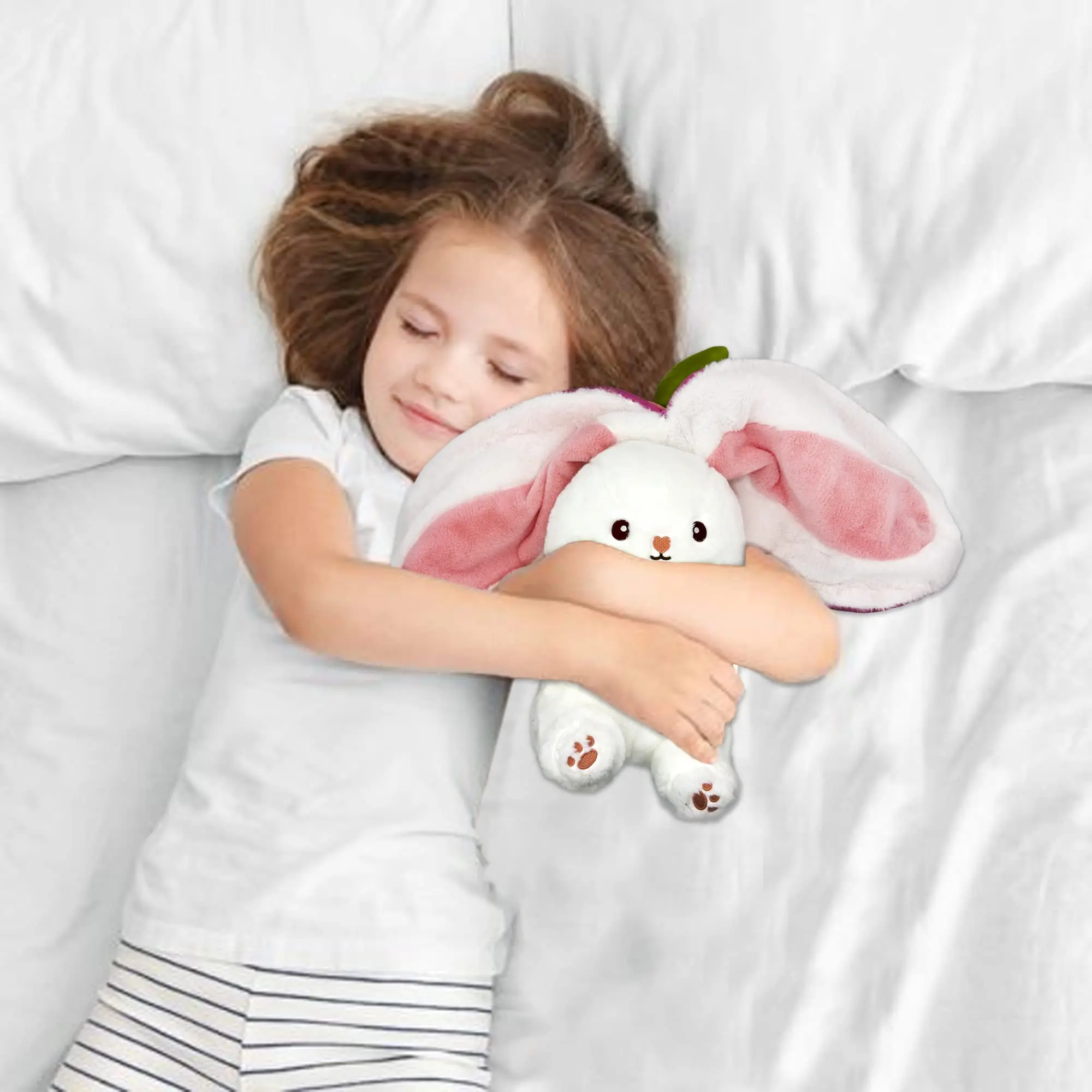 

18CM Rabbit Doll Soft Plush Toy Bunny Plush Transforming into a Carrot Strawberry Kids Sleeping Pillow Girls Gift Room Decor