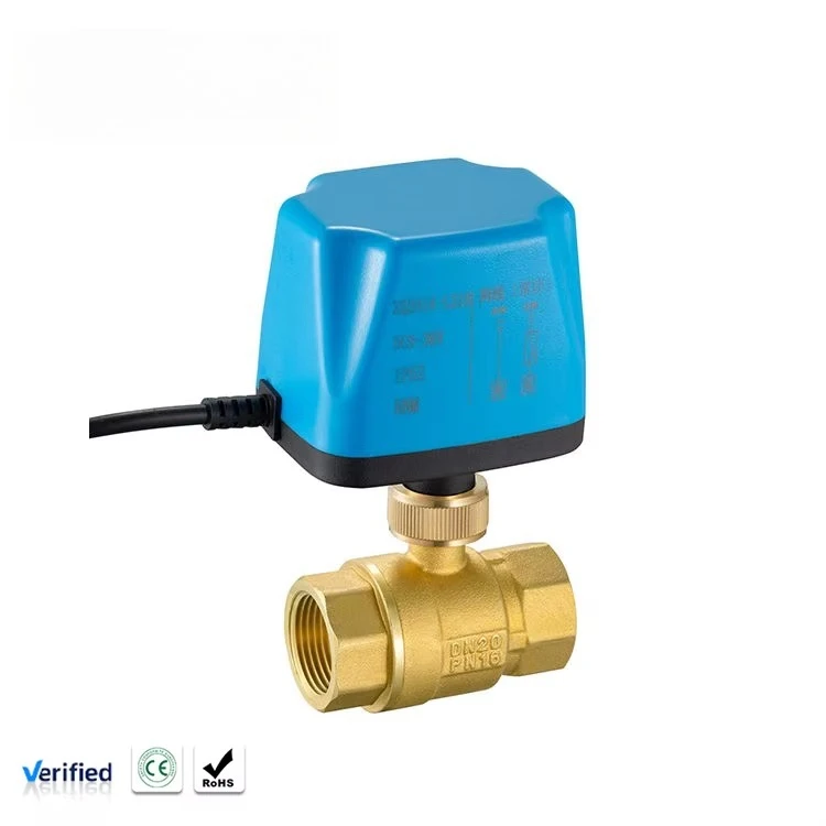 1inch IP54 Two Way Motorized Ball Valve 220V24V12V Two-wire 2 Point Control Brass Electric Ball Valve with Electric Actuator