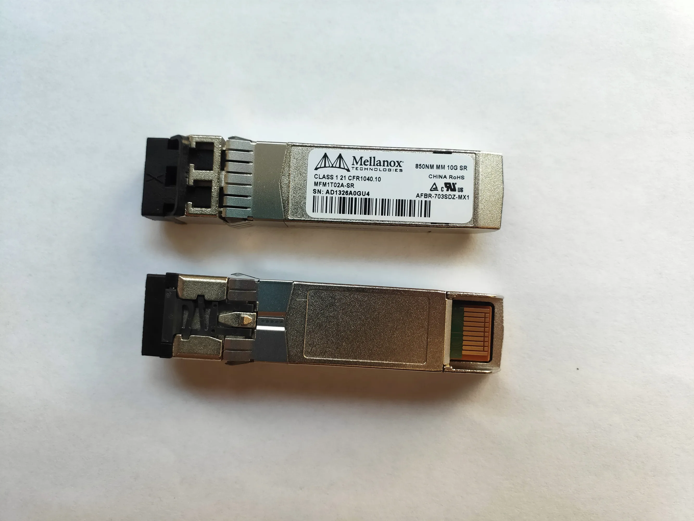 Mellanox SFP 10G Fiber Optical Module/MFM1T02A-SR/AFBR-703SDZ-MX1/Mellanox Optical Network Card Module 10g/850NM MM 10GB SR