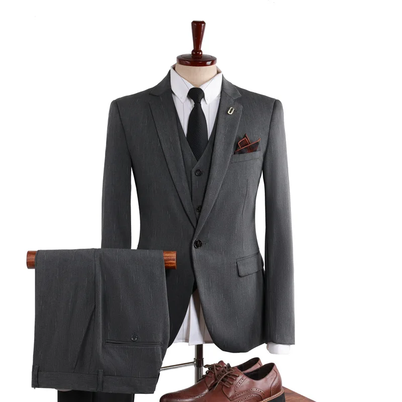 (54) Custom 2024 Men's Three-piece Suits, Slim Fit, Casual Wedding Groomsmen Occupation