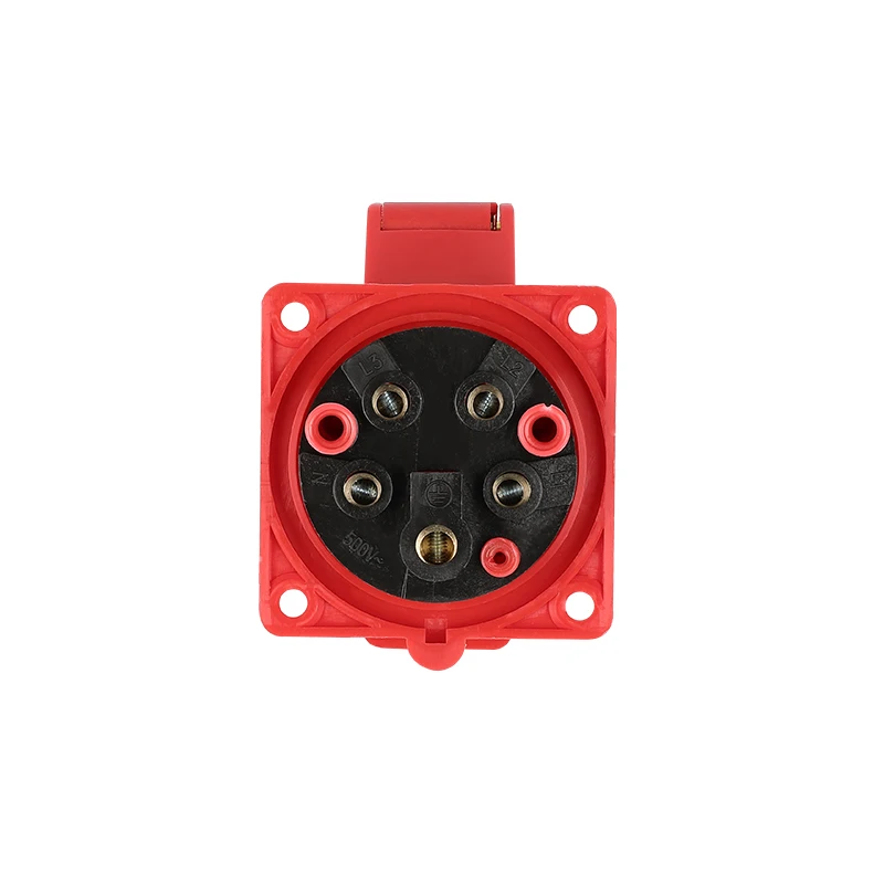 16A 3/4/5Pin IP44 Waterproof Dust-proof Durable Electronic Industry Panel Wall Mounted Socket Plug Coupler Connector