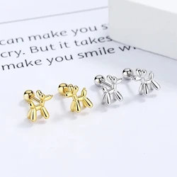 Multiple Gold Silver Color Balloon Dog Geometry Ear Studs per le donne Teen ipoallergenico Daily Wear Piercing all'orecchio gioielli di moda