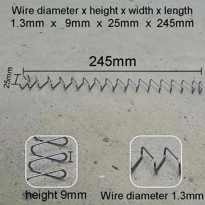 Wire Diameter 1.3mm Extra Power Rectangle Shape Extended Compression Spring