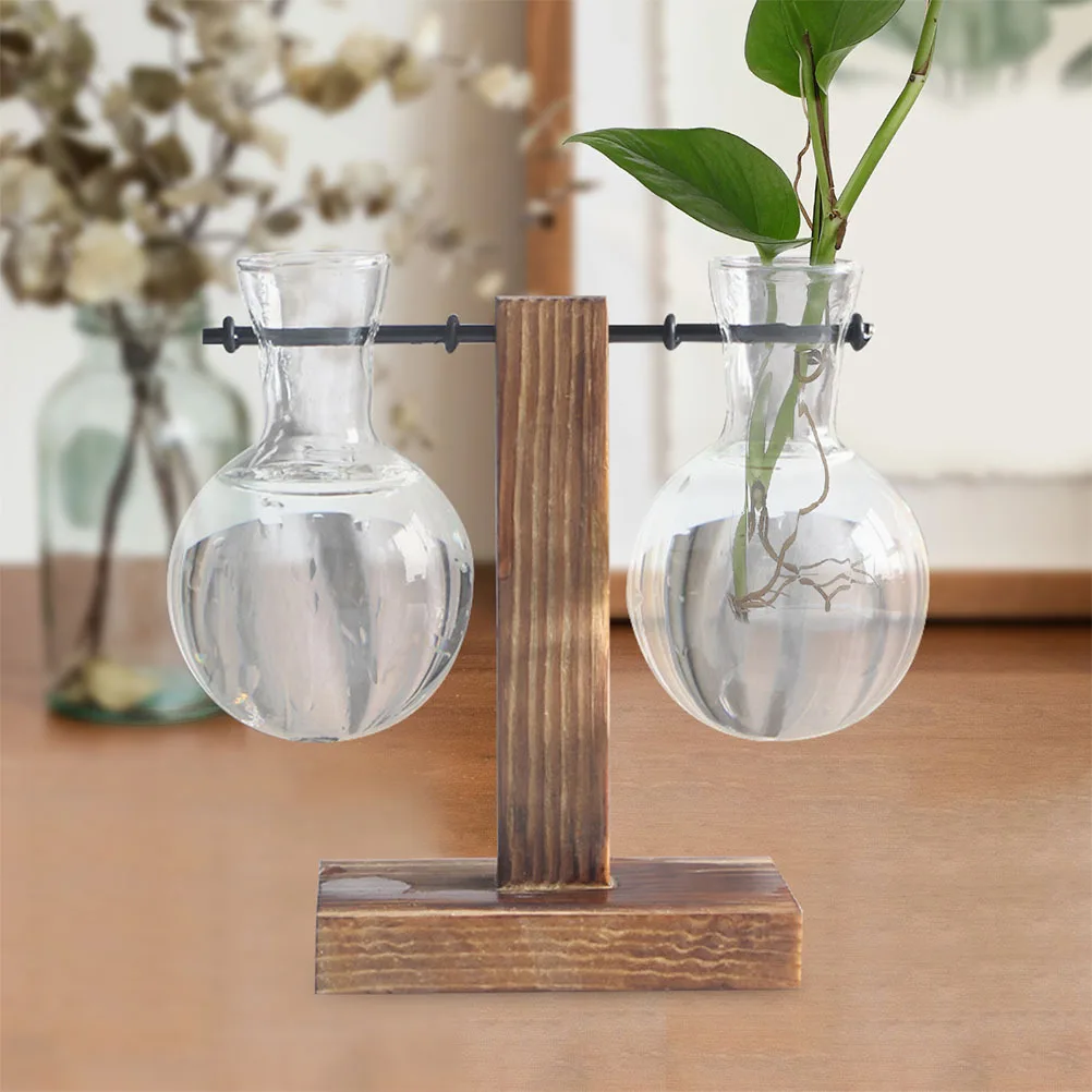 

2Pcs Glass Hydroponic Vase Decorative Flowerpot for Home Office Garden Table Air Plants Flowers Arrangement Vase Hydroponic