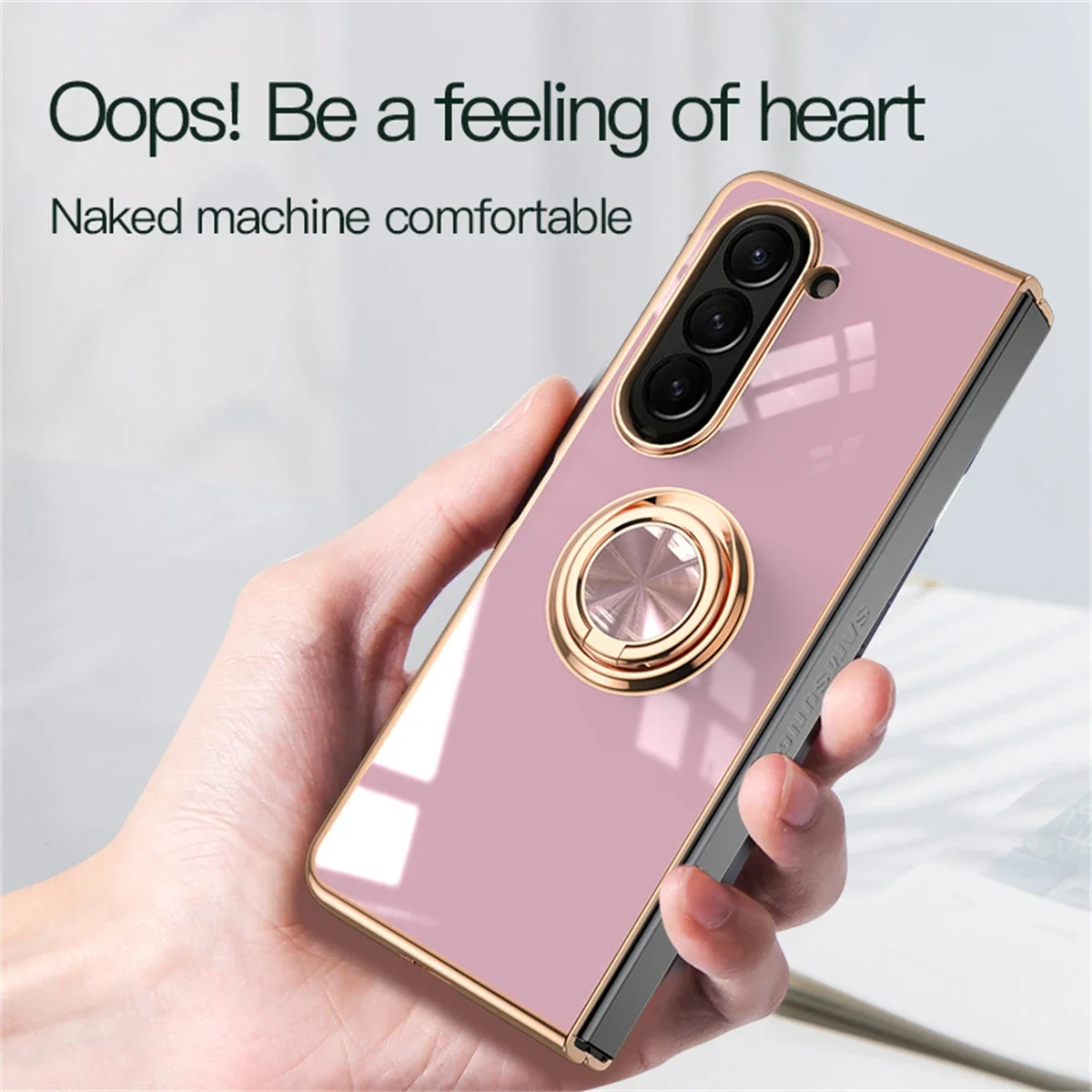 Electroplating Magnetic Ring Holder Phone Case for Samsung Galaxy Z Fold 6 5 4 Fold6 Fold5 Fold4 5G Shockproof Hard Shell Cover