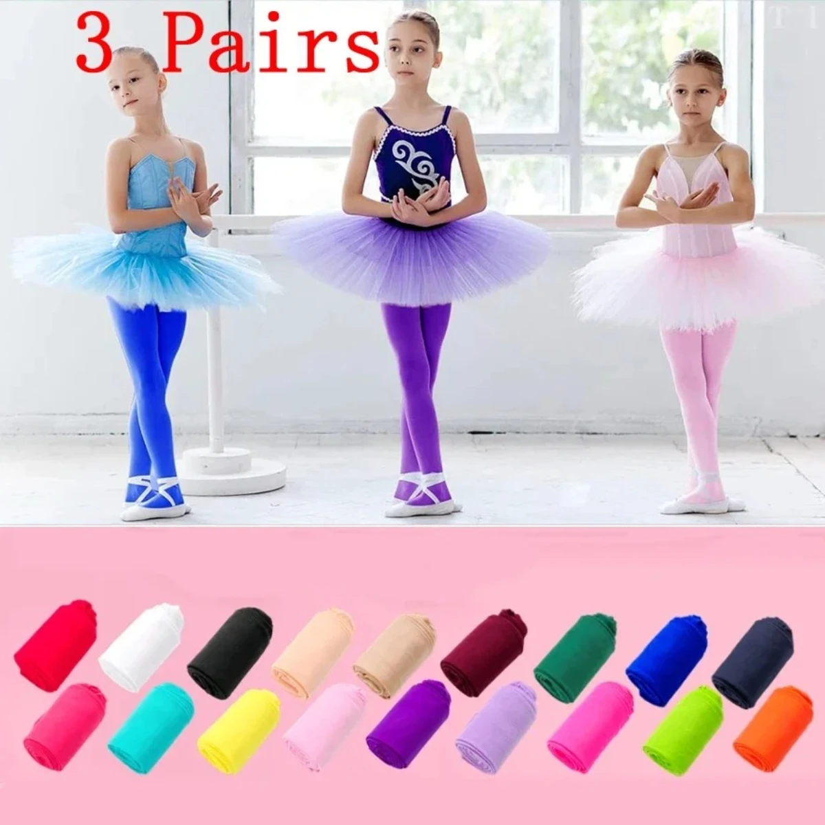 3/2/1 Paar Strumpfhosen für Mädchen, ultraweiche Samt-Tanzstrumpfhosen für Mädchen, Ballett, Gymnastik, Schule, Strumpfuniform, 1–8 Jahre