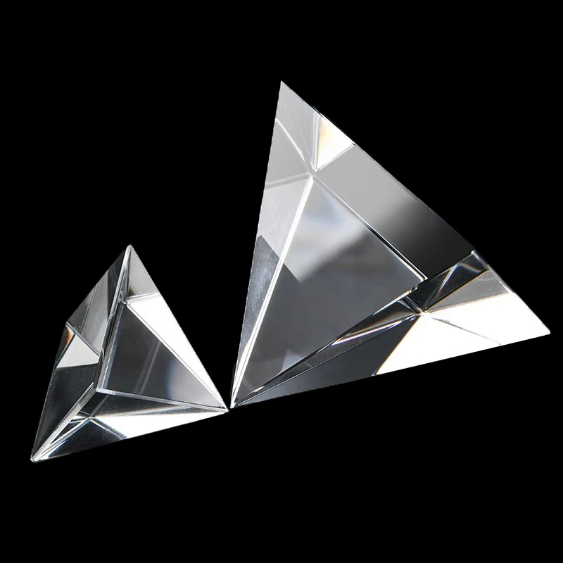 Prism Optical Glass Crystal Pyramid 4/5/6/7/8cm Side Length Rectangular Pyramid Polyhedral Popularization of Science Studying