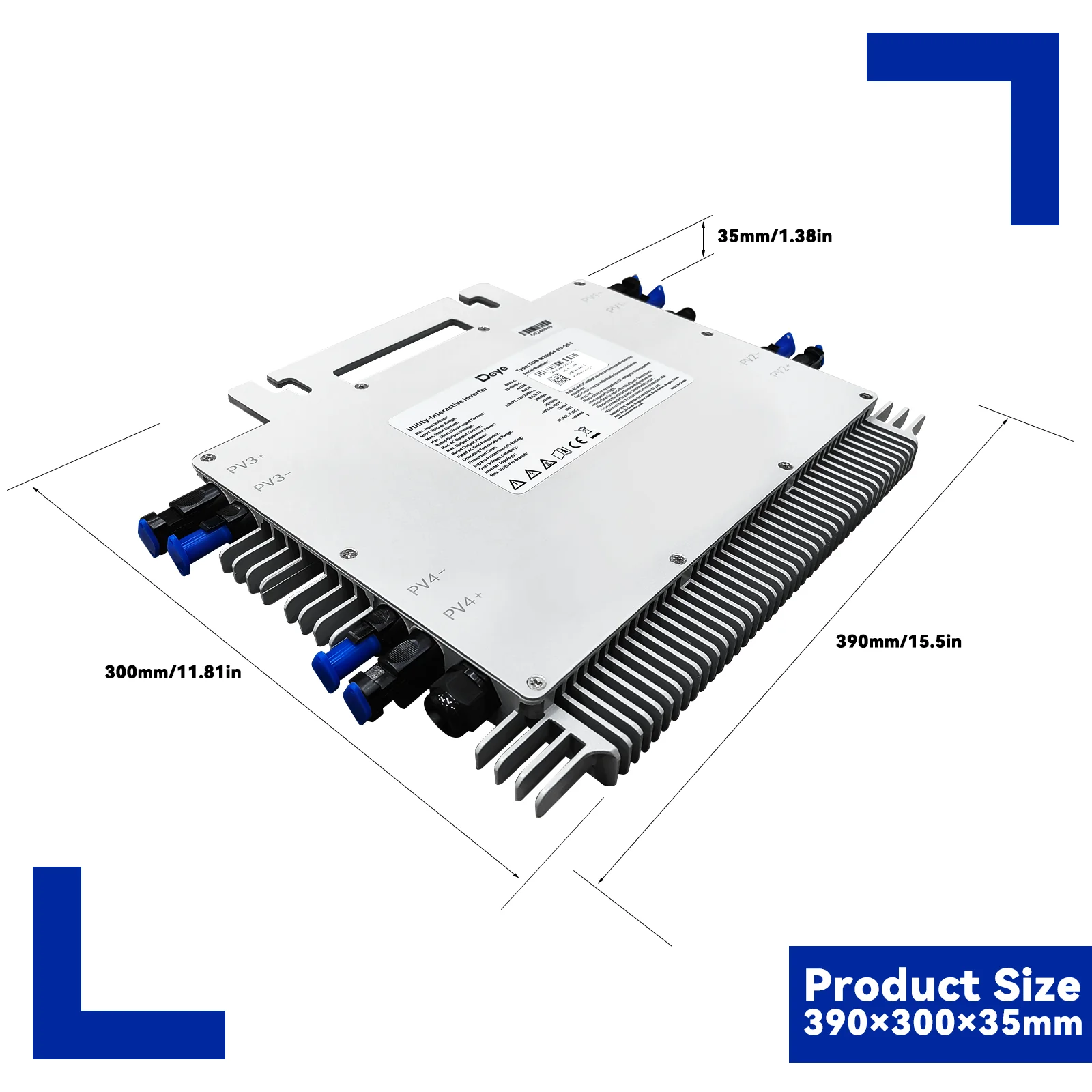New! DEYE G4 2000W Solar Grid Tie Microinverter with 4 MPPT Connected Converter Anti Backflow WiFi DC20 60V to AC230V Output