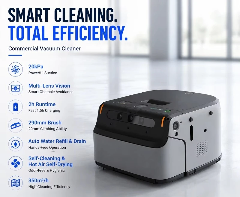 Intelligent Commercial Floor Cleaning Robot Self-cleaning