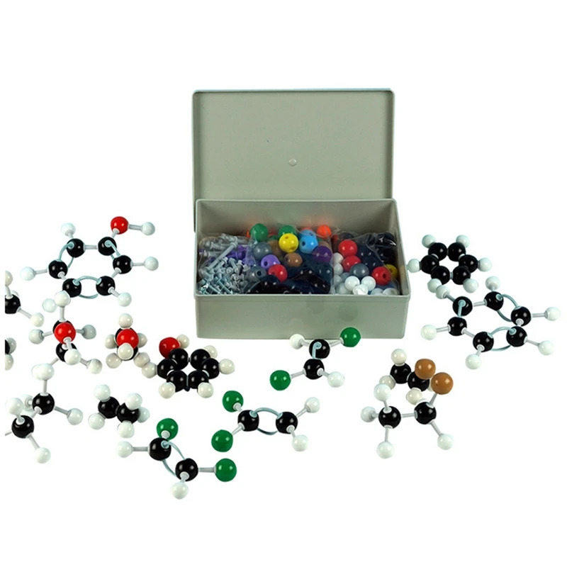 Kit de Modèle Moléculaire pour Enfant, Chimie Inorganique et Organique, Tel que Montré PP Science, Modèles Moléculaires, Atomes de Codage, 444 Pièces