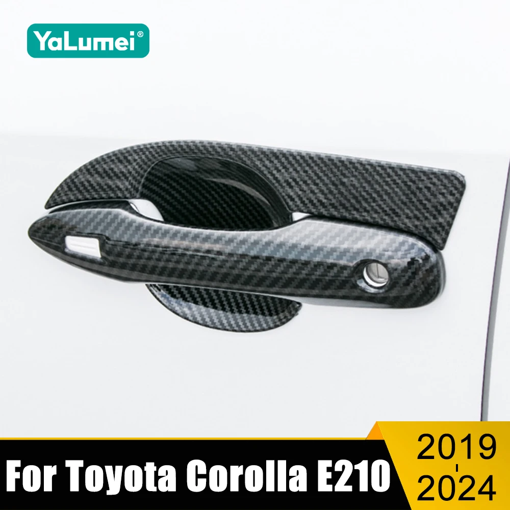 

For Toyota Corolla E210 2019 2020 2021 2022 2023 2024 Hybrid ABS Carbon Car Door Handle Bowl Protective Cover Trim Stickers