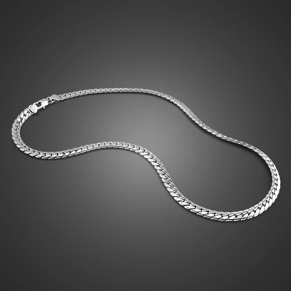 Classic Vintage 7mm 925 Sterling Silver Chain Necklace for Men 100% Solid Silver Timeless Chunky Link Retro Daily Wear Fashion J