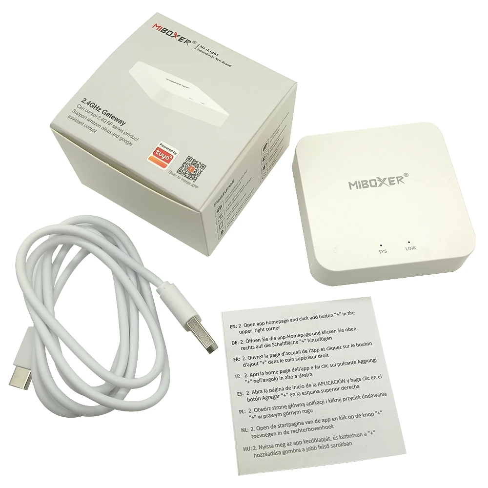 

WL-Box2 Шлюз 2,4 ГГц Wi-Fi-контроллер Система DC5V Беспроводное управление через приложение для светодиодной ленты, совместимого с приложением