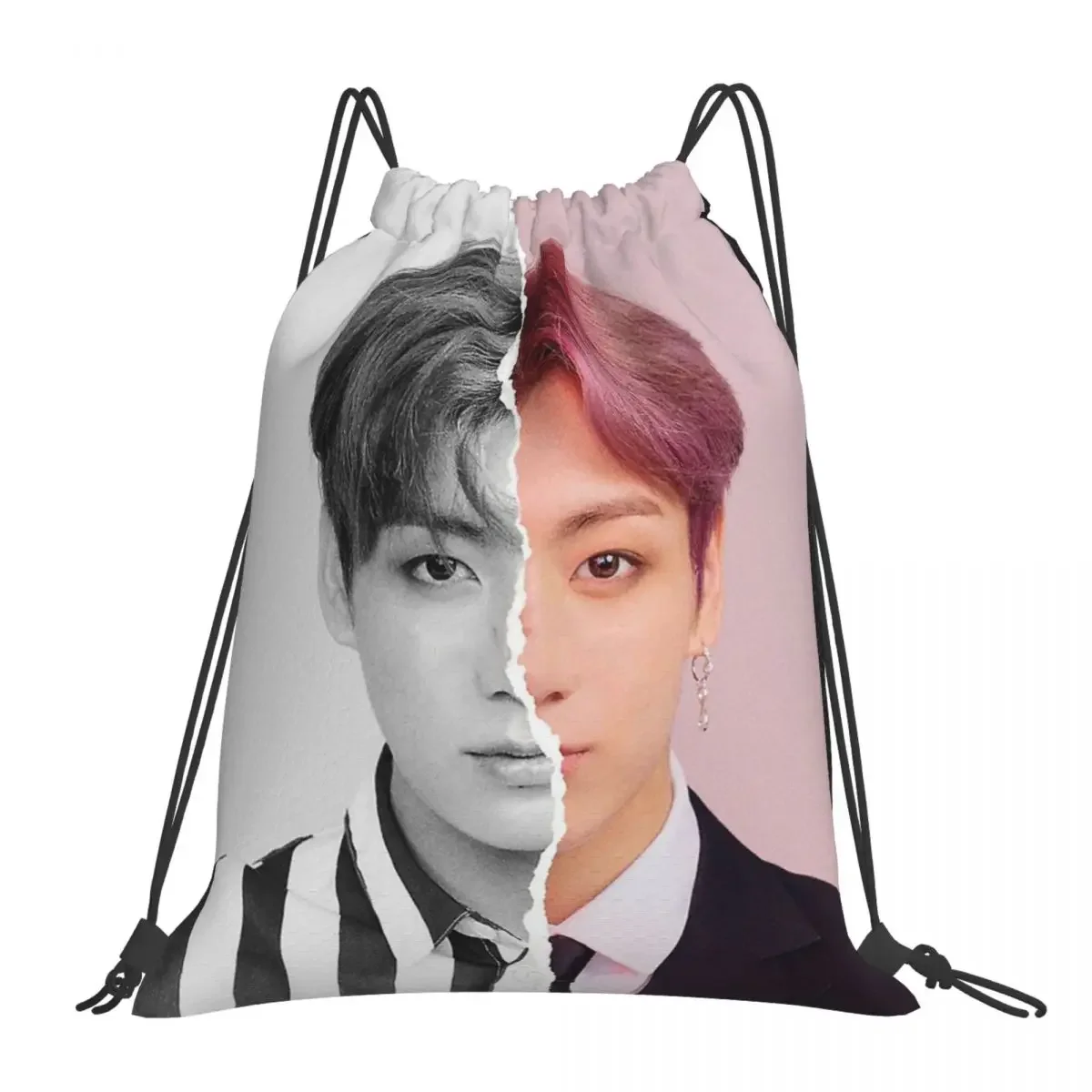 Jungkook Backpacks Multi-function Portable Drawstring Bags Drawstring Bundle Pocket Sports Bag Book Bags For Man Woman School