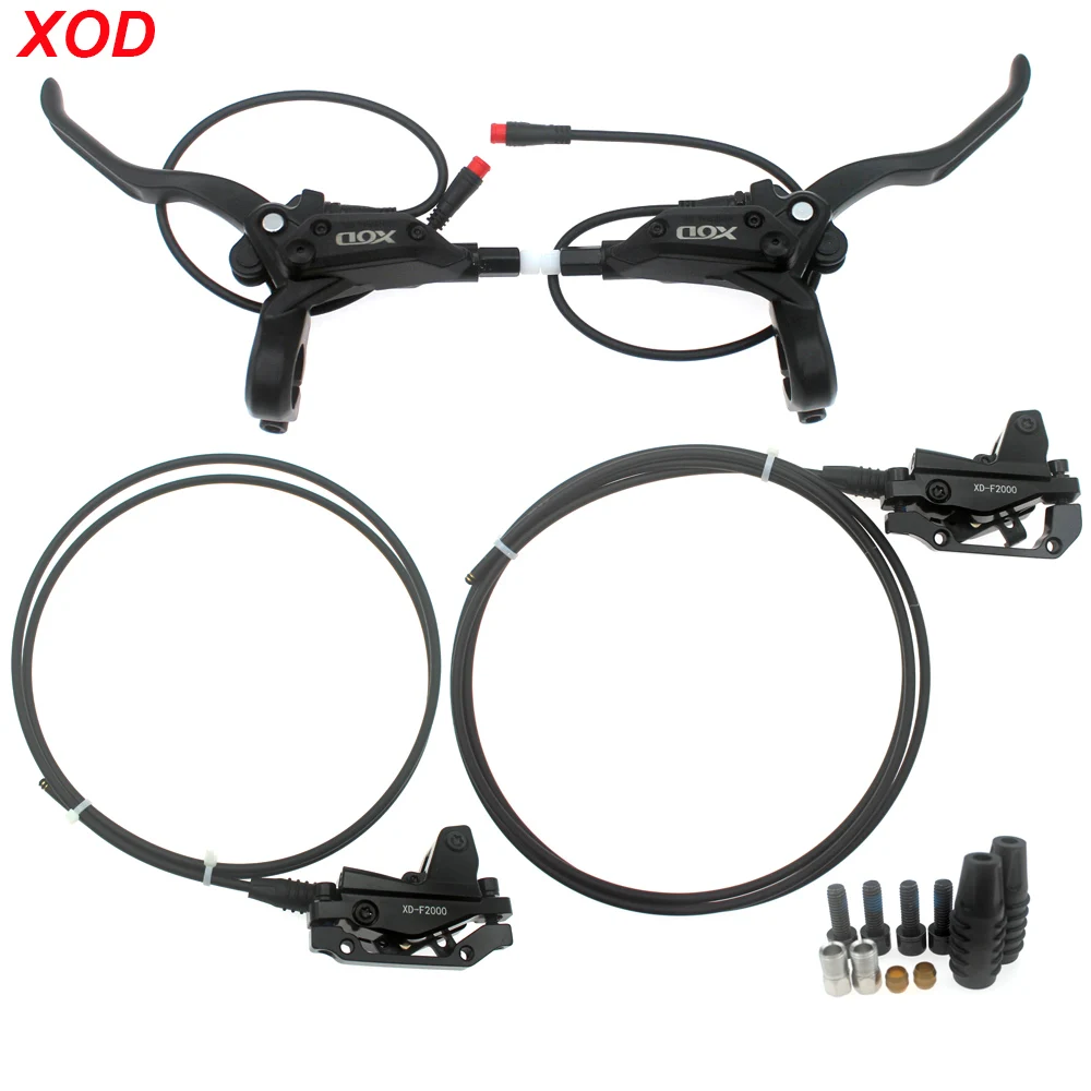 

XOD Electric Bicycle Cut Off Power Brake Four piston Hydraulic Disc Brakes 2PIN waterproof plug DIY Motorized bicycle part F2000