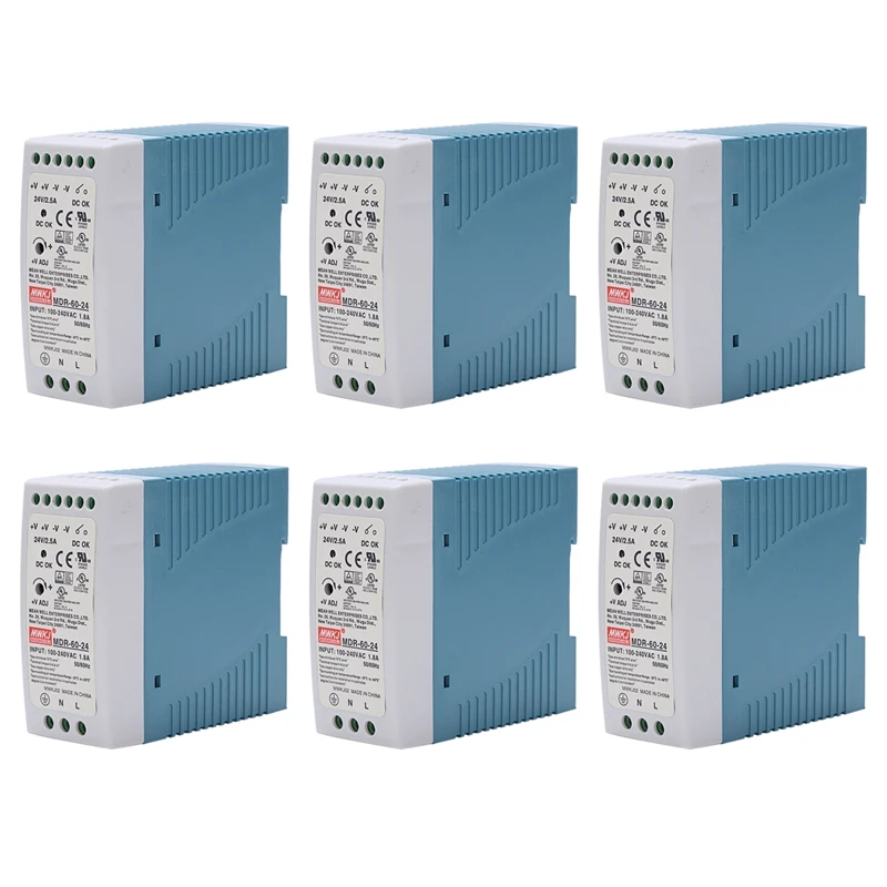 

Hot 6X MDR-60 24V 60W Din Rail Power Supply Ac-Dc Driver Voltage Regulator Power Suply 110V 220V