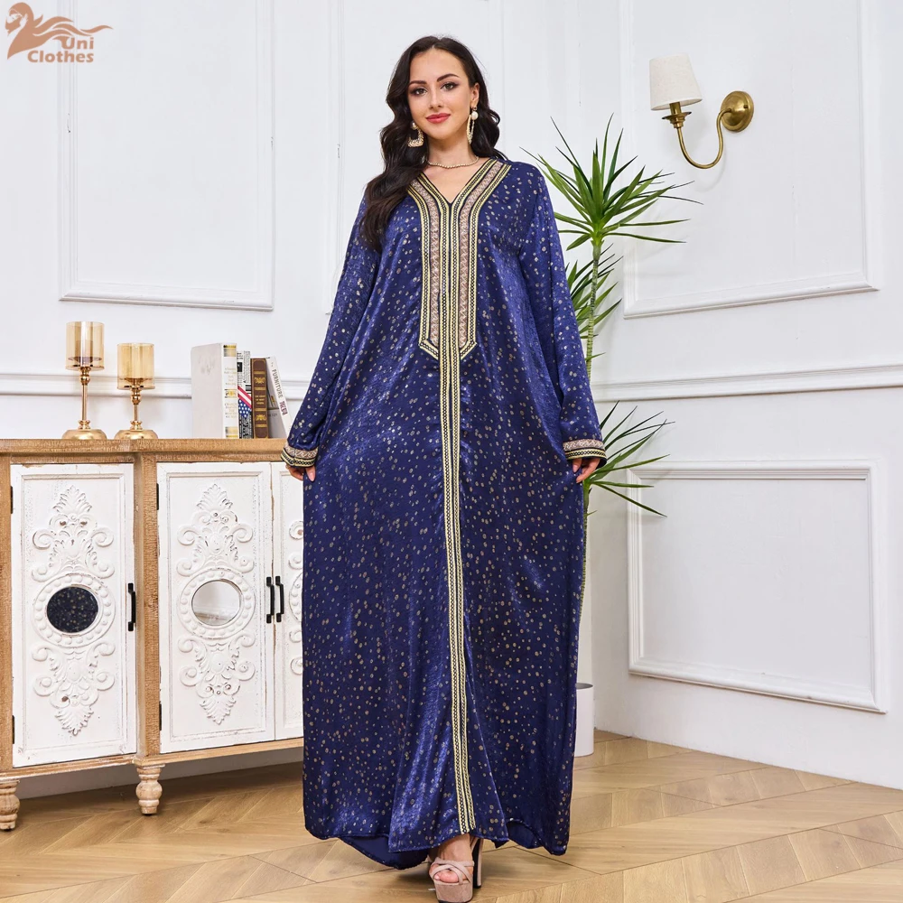 

2025 Eid Women Long Dress Abaya Muslim Eid Islam Arabic Middle East Clothing Jalabiya Caftan Evening Party Dresses Robe Vestidos