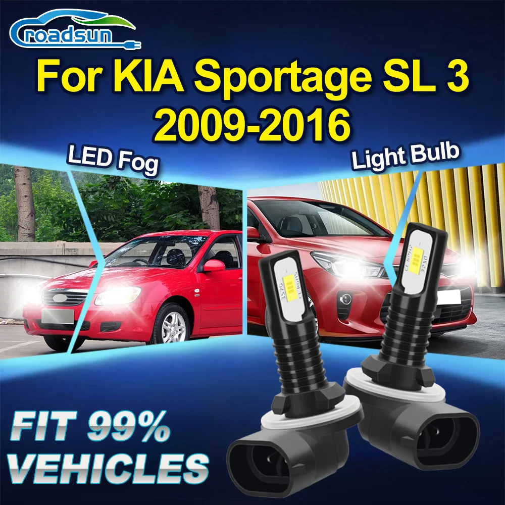 

ROADSUN для KIA Sportage SL 3 2009 2010 2011 2012 2013 2014 2015 2016 Canbus светодиодные противотуманные фары супер яркие ампулы противотуманных фар