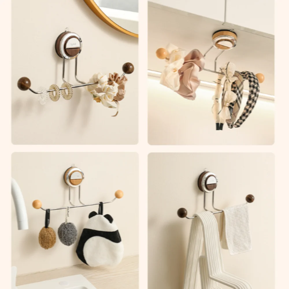 

No-Punch Suction Cup Storage Shelf Wall Mounted Door Hooks Wall Hanging Storage Rack Multifunctional Strong Load-bearing