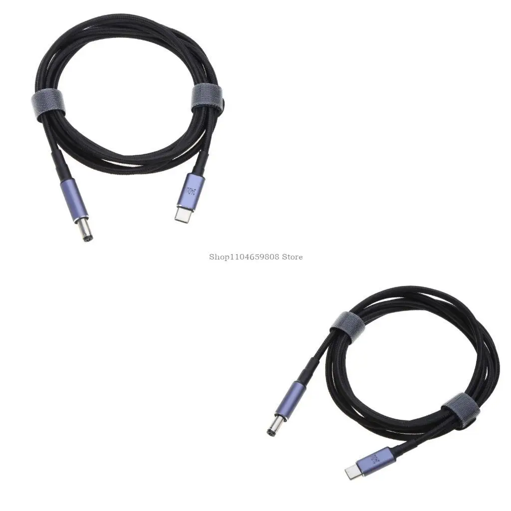Cable carga computadora portátil USB C Cable carga PD a DC5.5x2.1 mm 5.5x2.5 mm cable