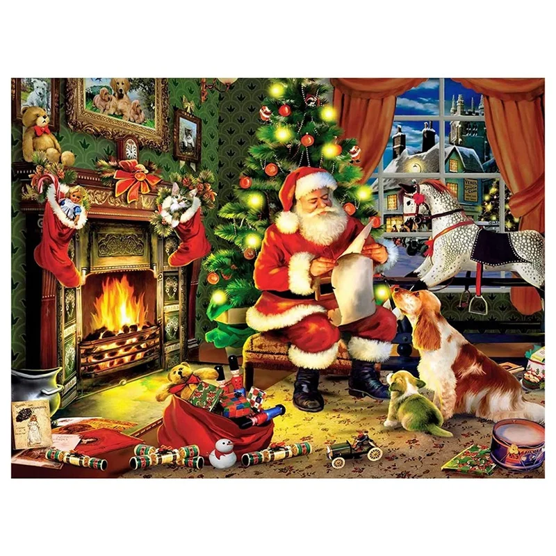 

DIY Diamond Painting Diamond Embroidery Round Resin Diamond Cross Stitch Home Wall Decor 30X40cm Santa Claus