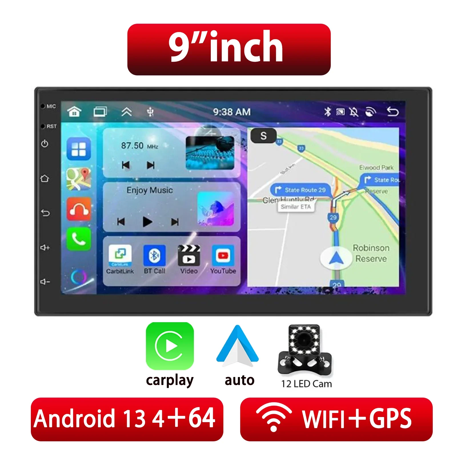 ESSGOO 2 Din Android Car Radio Carplay 7 9 10 Inch Car Multimedia Video Player Stereo Radio GPS For Tesla Style Nissan Hyundai image 3