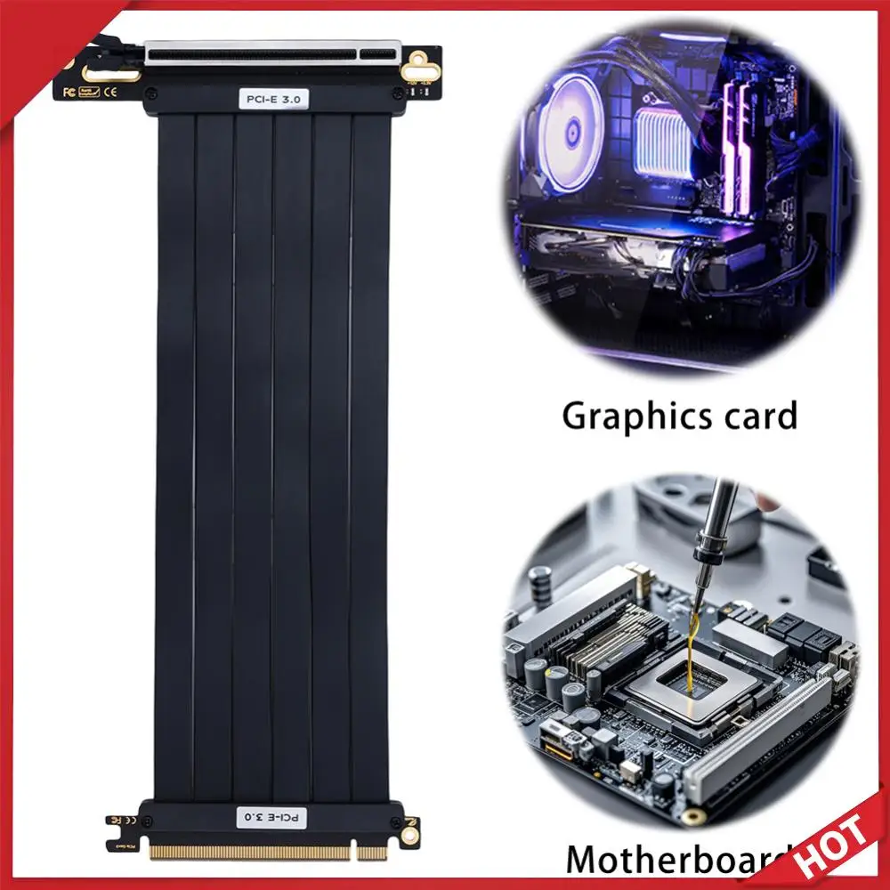 

PCI-E 3.0 Riser Cable EMI Shielded GPU Extension Cord PCIe 3.0 X16 High Speed Flexible Extender Card PCIE 3.0 Extension Cable