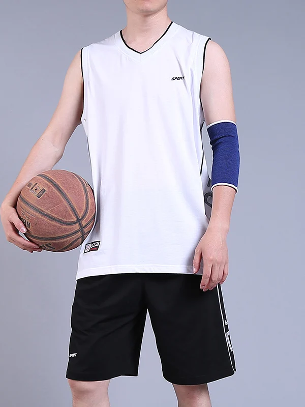 

Молодежный спортивный комплект из чистого хлопка, свободная летняя одежда для бега, одежда для фитнеса, большой размер, баскетбол, впитывающий пот, брюки...