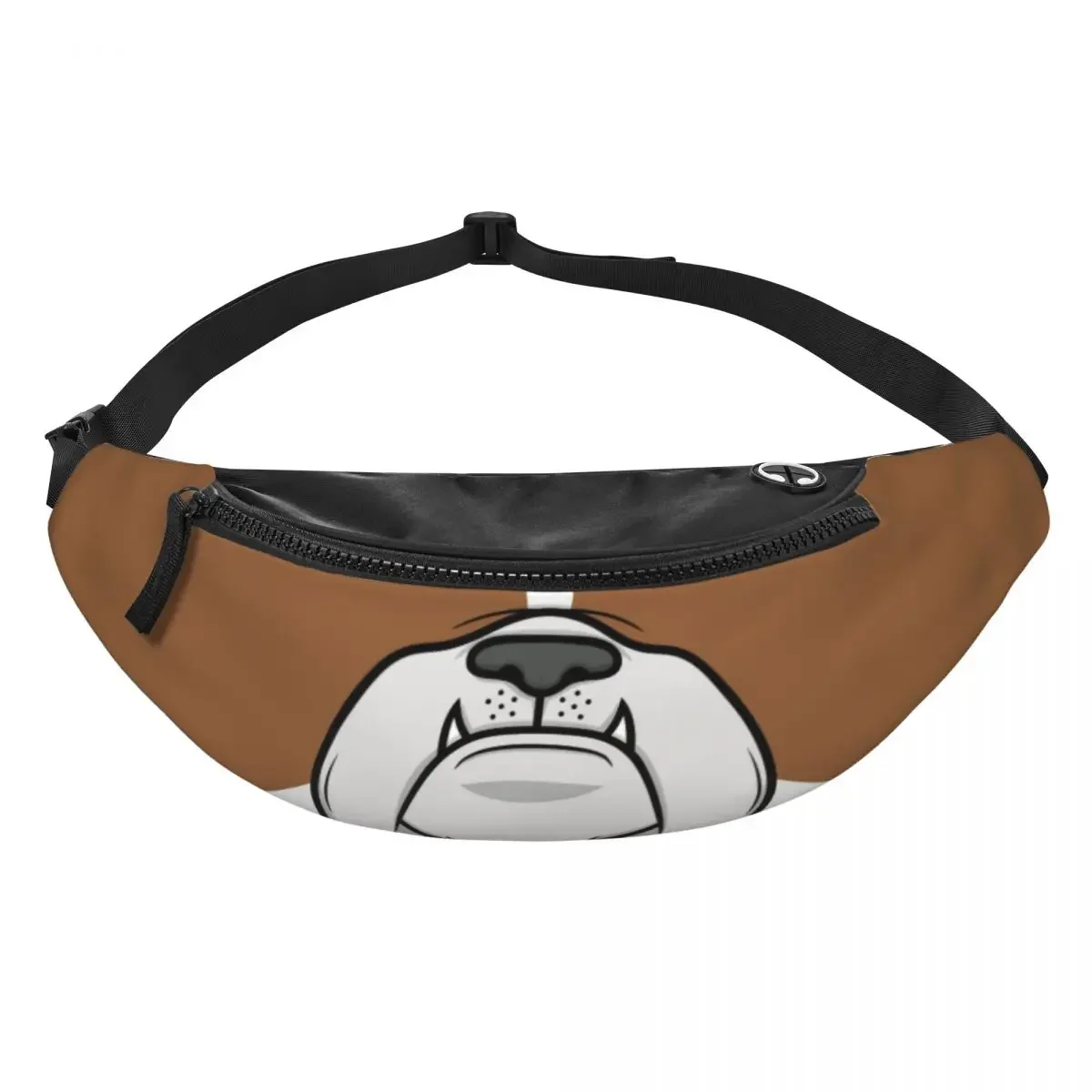 Casual British English Bulldog Dog Face Nose Fanny Pack Women Men Frenchies Crossbody Waist Bag for Hiking Phone Money Pouch