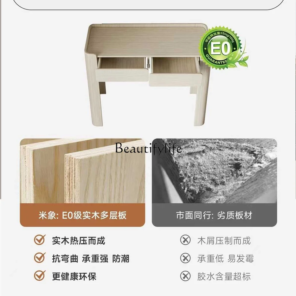 Vintage Minimalist Dresser Saddle Leather Modern Full Solid Wood Frame