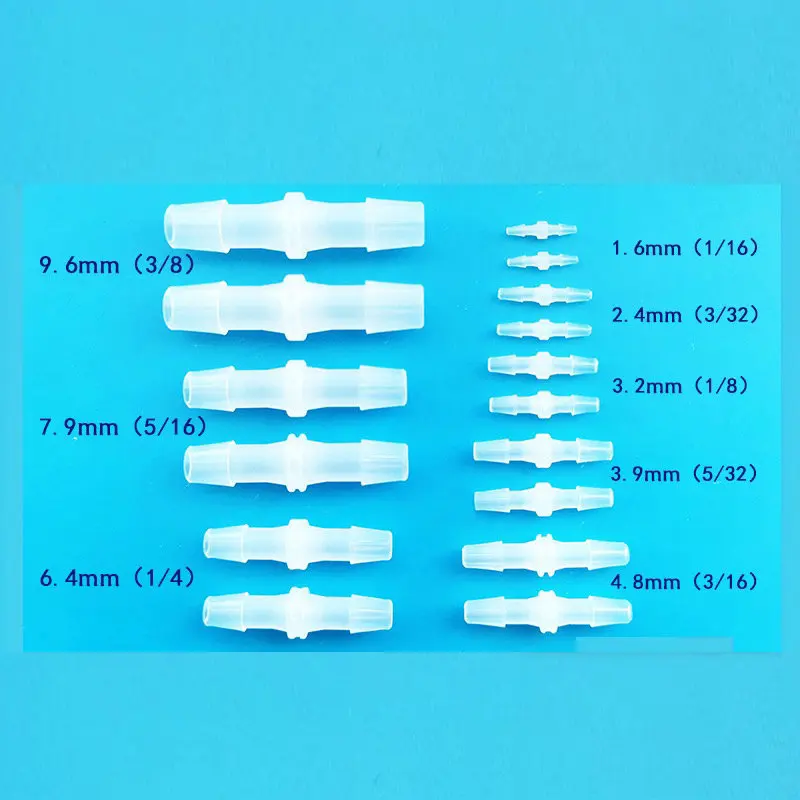 

Пластиковые равные фитинги для шланга, переходник для шланга от 1/16 до 3/8 дюйма, равные фитинги для воздуха, воды, топлива