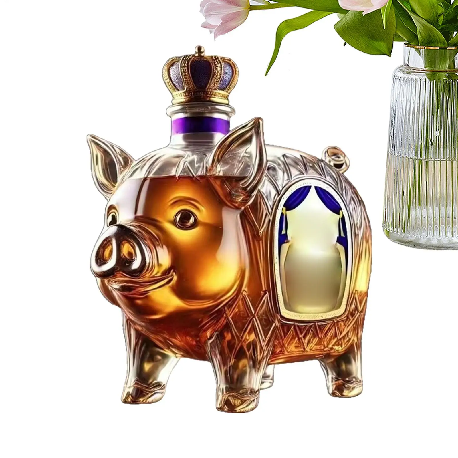 Whiskey Bottle Unique Animal Red Wine Decanter Decorative Empty Liquor Bottle Table Statue Novelty Home Bar Decoration for