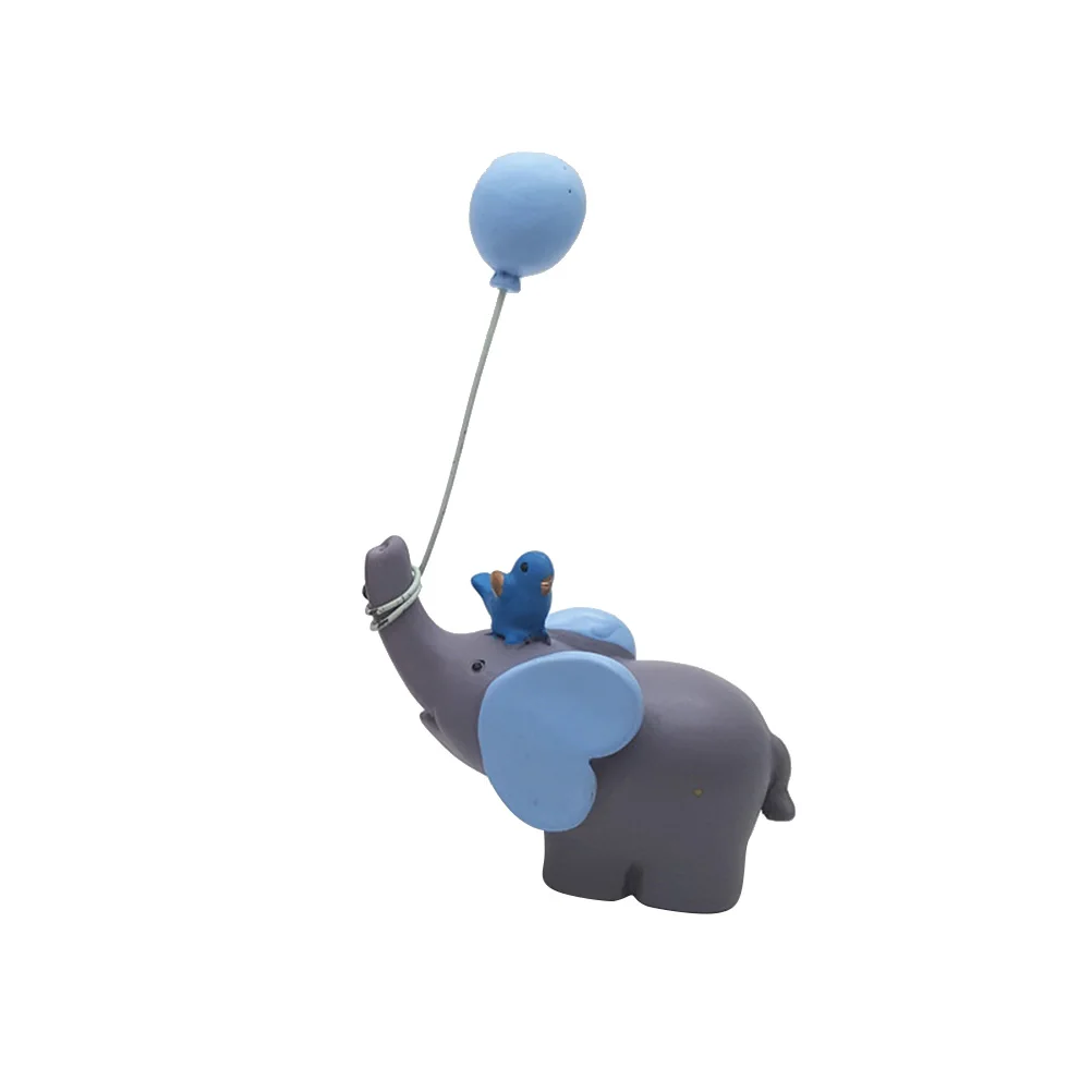 

Resin Elephant Cake Decorations Balloon Elephant For Dessert Table Wedding Party Sky- Surface Fine