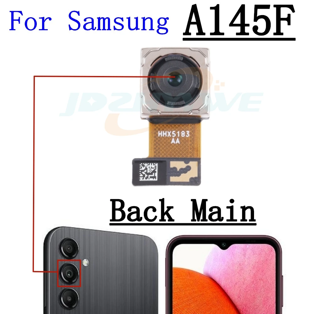 Rear Front Camera For Samsung Galaxy A04 A14 A045 A145 Frontal Selfie Facing Main Back Wide Camera Module Flex Cable Parts