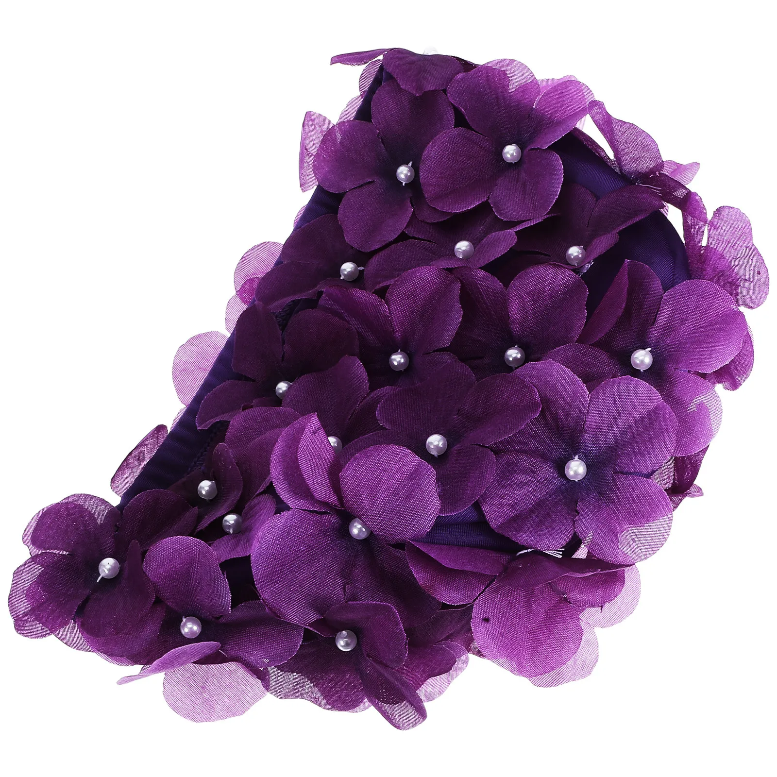 

Трехмерная шапочка для плавания с лепестками для женщин, взрослых, милая фиолетовая водонепроницаемая шапочка для плавания с цветами и косичками, противоскользящая