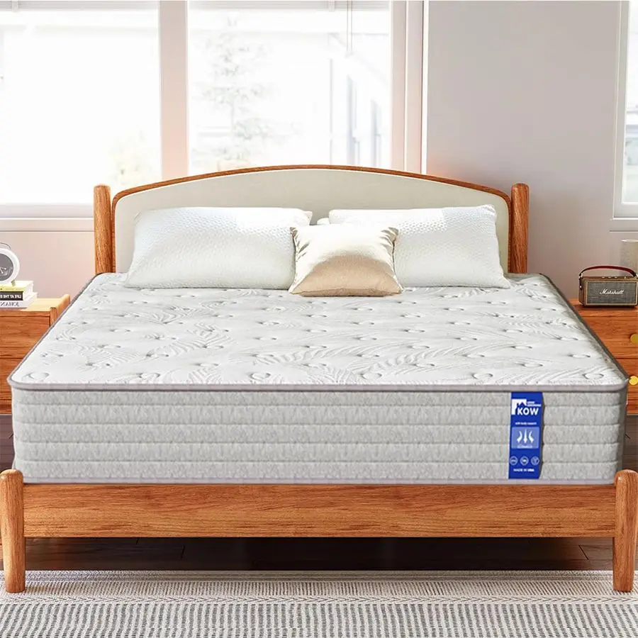 

King Size Hybrid Mattress in a Box,Gel Memory Foam Individually Pocket Springs,Medium Firm Mattress for Good Night Customizable