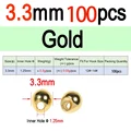 100 Piezas de Oro de 3.3mm