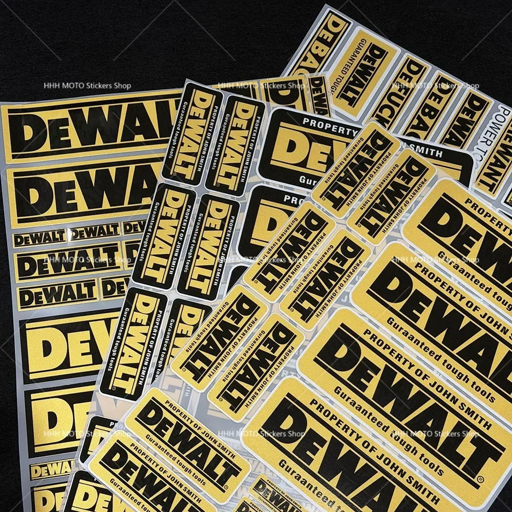 1/2 Set DEWALT Wasserdichte Vinyl-Aufkleber, Langlebige Selbstklebende Logo-Sticker für Werkzeugkasten, LKW, Motorrad, Auto-Modifikation – Detail 6