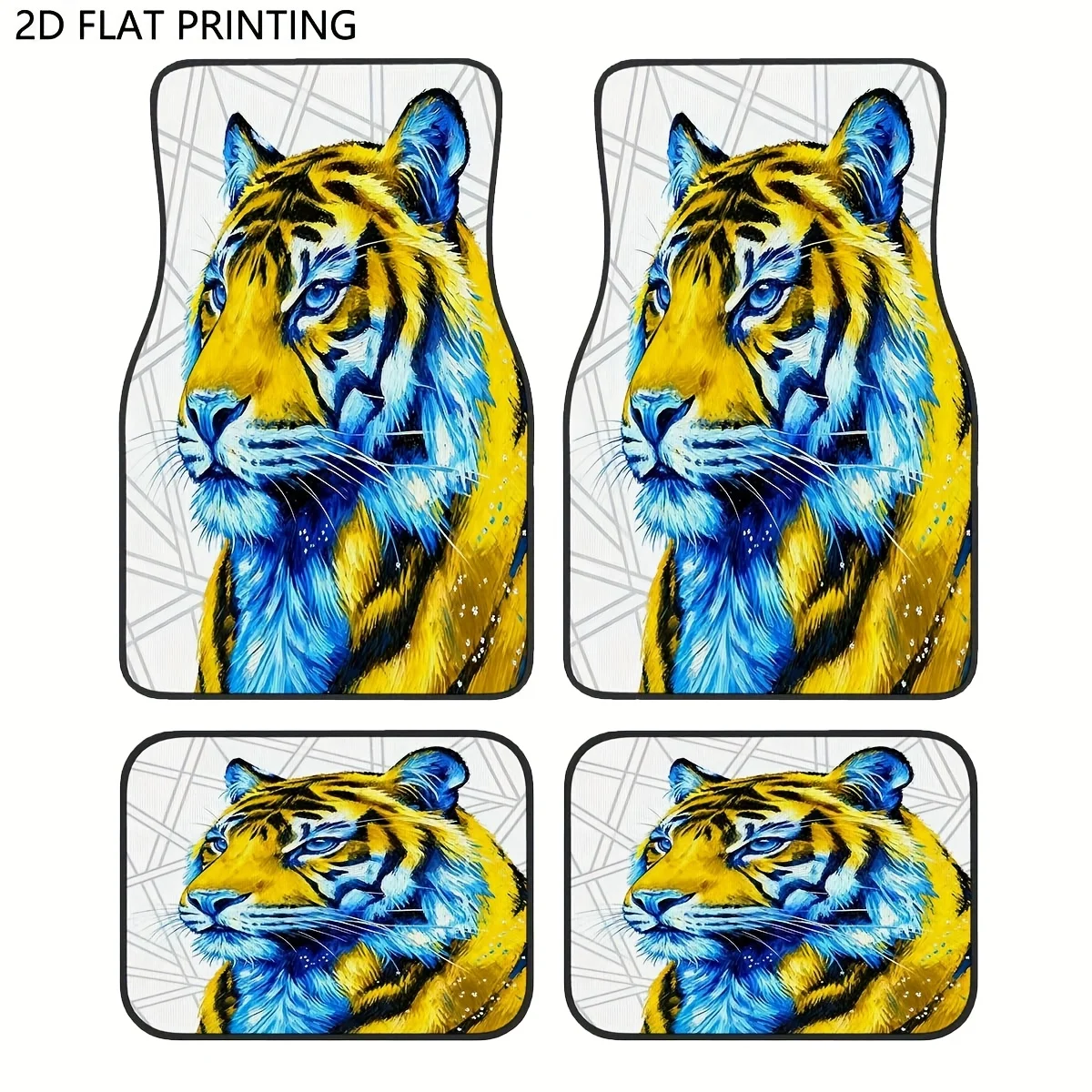 

4 шт. набор напольных ковриков и желтый тигровый узор абстрактные коврики напольные коврики украшения поставки подарок для энтузиастов