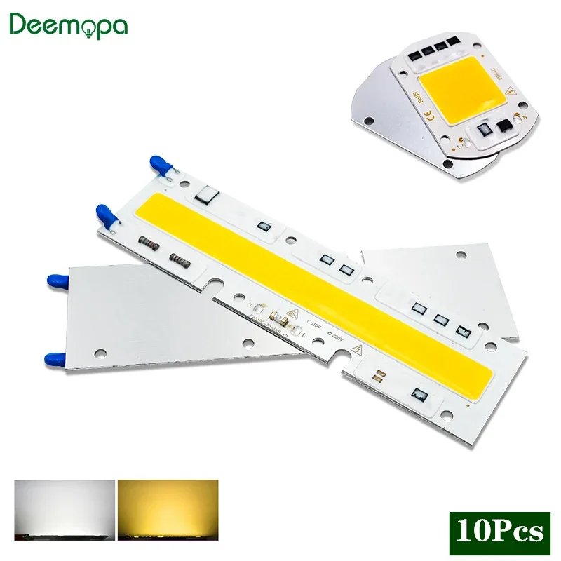 10pcs/lot LED Chip 100W 50W 30W 20W 10W COB Chip LED Lamp AC 220V 110V No Need Driver for Flood Light Spotlight Lampada Lighting