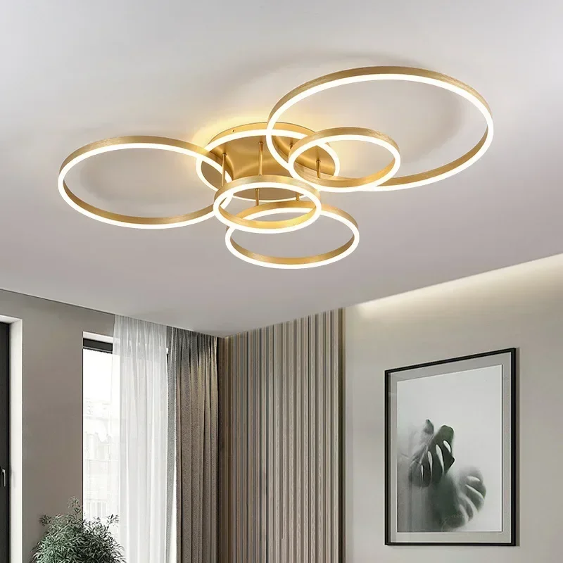 

Modern LED Round Ceiling Lamp Nordic Rind Mounted Light For Bedroom Hotel Hallway Decor White Gold Aluminium Chandelier 거실등