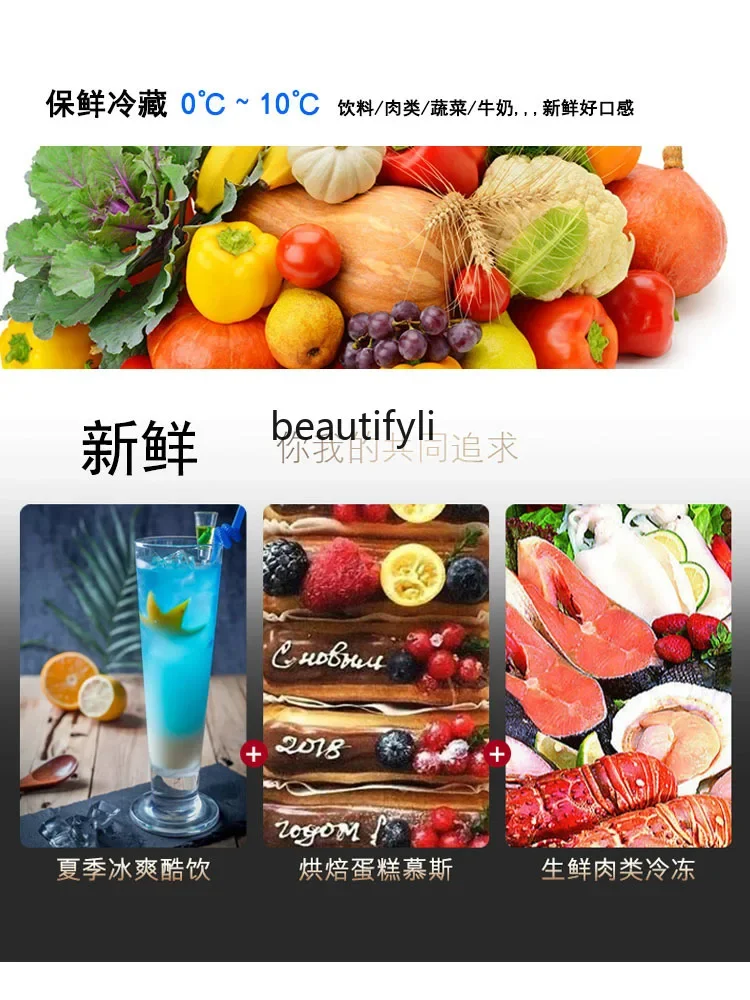 E132 Commercial Direct Cooling Cold Storage Workbench Refrigerator Baking Grid Board Double Temperature Flat Freezer